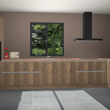 Chocolade eiken greeploze keuken Lille 53099