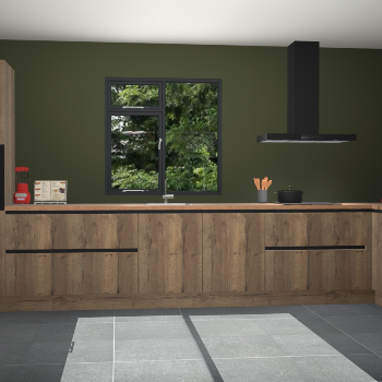 Chocolade eiken greeploze keuken Lille 53102