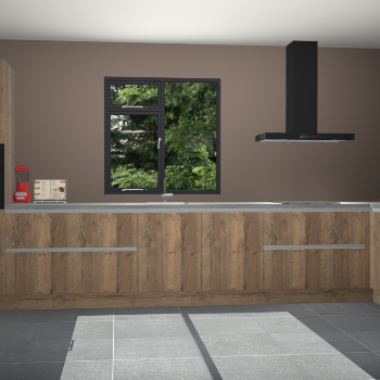 Chocolade eiken greeploze keuken Lille 53106