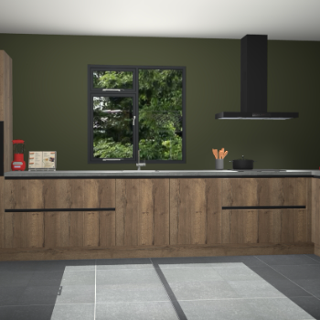 Chocolade eiken greeploze keuken Lille 53109