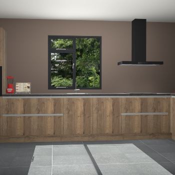 Chocolade eiken greeploze keuken Lille 53112