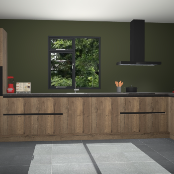 Chocolade eiken greeploze keuken Lille 53115