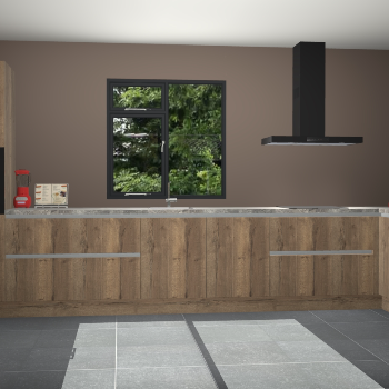 Chocolade eiken greeploze keuken Lille 53118