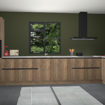 Chocolade eiken greeploze keuken Lille 53127