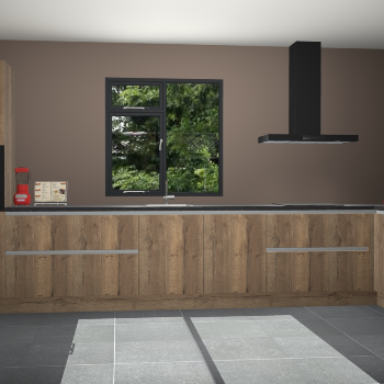 Chocolade eiken greeploze keuken Lille 53131