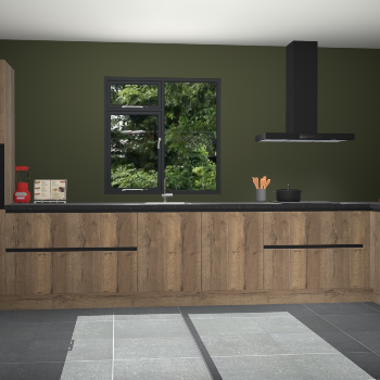 Chocolade eiken greeploze keuken Lille 53135