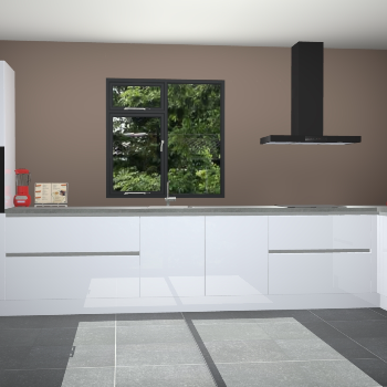 Sneeuwwitte hoogglans greeploze keuken Lille 53208