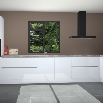 Sneeuwwitte hoogglans greeploze keuken Lille 53220