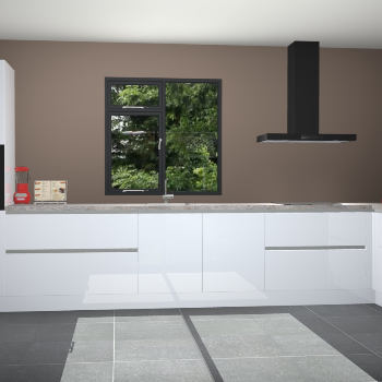 Sneeuwwitte hoogglans greeploze keuken Lille 53226