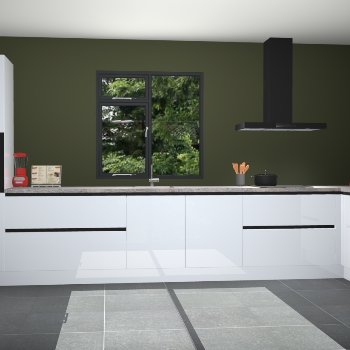 Sneeuwwitte hoogglans greeploze keuken Lille 53230