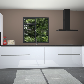 Sneeuwwitte hoogglans greeploze keuken Lille 53233