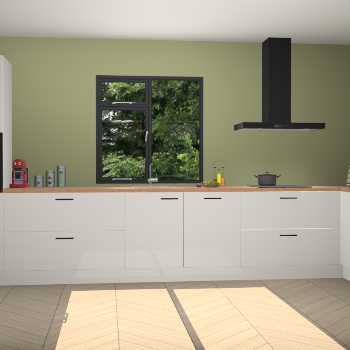 Zijdegrijze hoogglans keuken Lille 53315