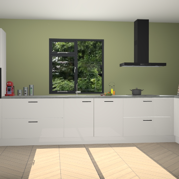 Zijdegrijze hoogglans keuken Lille 53336