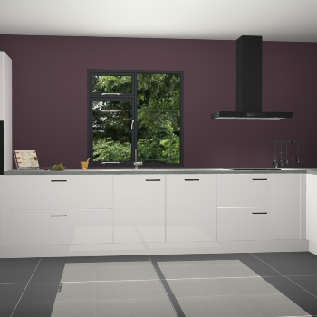 Zijdegrijze hoogglans keuken Lille 53337