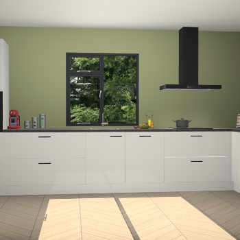 Zijdegrijze hoogglans keuken Lille 53342