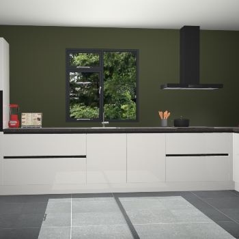 Zijdegrijze hoogglans greeploze keuken Lille 53344