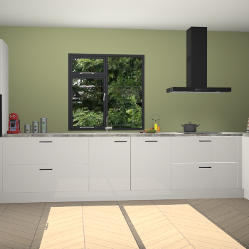 Zijdegrijze hoogglans keuken Lille 53348