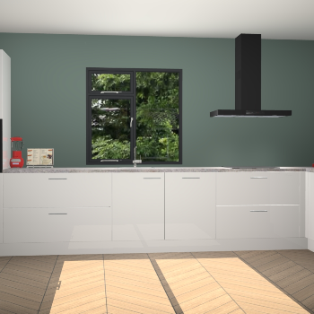 Zijdegrijze hoogglans keuken Lille 53352