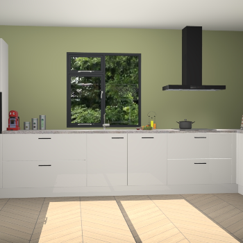 Zijdegrijze hoogglans keuken Lille 53355