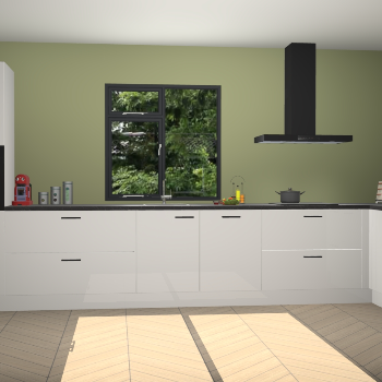 Zijdegrijze hoogglans keuken Lille 53361