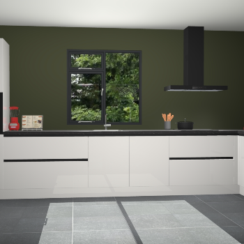 Zijdegrijze hoogglans greeploze keuken Lille 53363