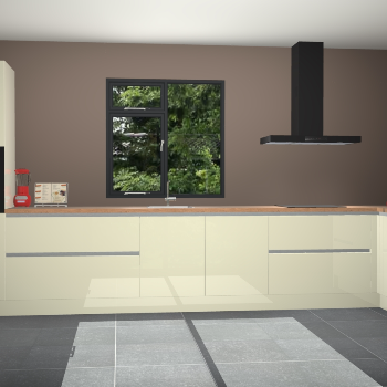 Magnolia hoogglans greeploze keuken Lille 53442