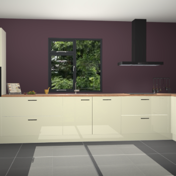 Magnolia hoogglans keuken Lille 53444