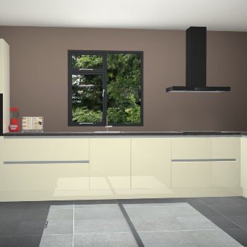 Magnolia hoogglans greeploze keuken Lille 53466