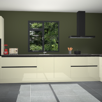 Magnolia hoogglans greeploze keuken Lille 53469