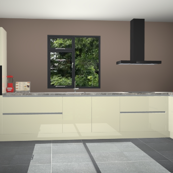 Magnolia hoogglans greeploze keuken Lille 53472