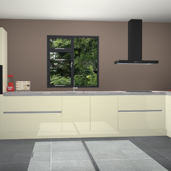 Magnolia hoogglans greeploze keuken Lille 53478