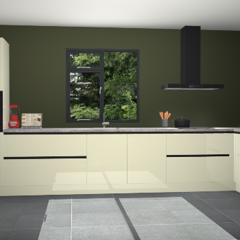 Magnolia hoogglans greeploze keuken Lille 53481