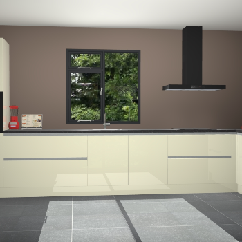 Magnolia hoogglans greeploze keuken Lille 53484