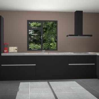 Zwarte greeploze keuken Lille 53851