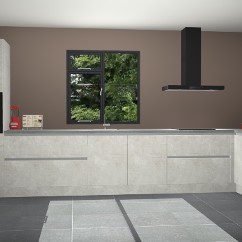Beton opaal greeploze keuken Lille 53912