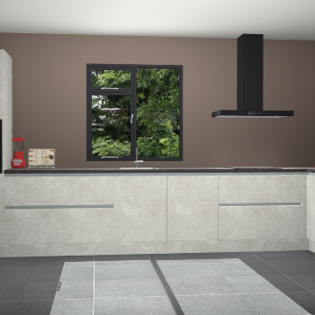 Beton opaal greeploze keuken Lille 53918