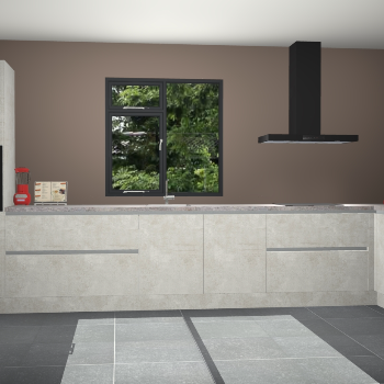 Beton opaal greeploze keuken Lille 53930