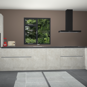 Beton opaal greeploze keuken Lille 53936