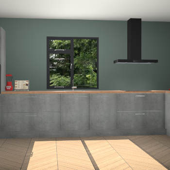 Beton parelgrijze keuken Lille 53955