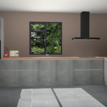 Beton parelgrijze greeploze keuken Lille 53957