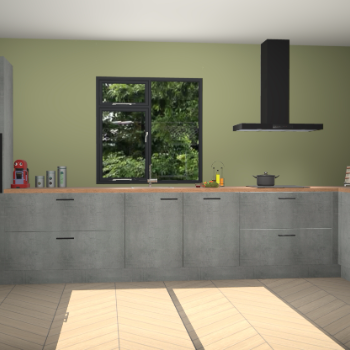 Beton parelgrijze keuken Lille 53958