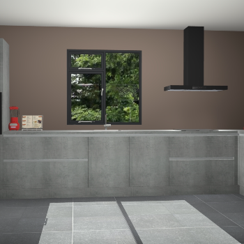 Beton parelgrijze greeploze keuken Lille 53982