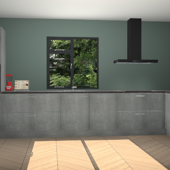 Beton parelgrijze keuken Lille 53986