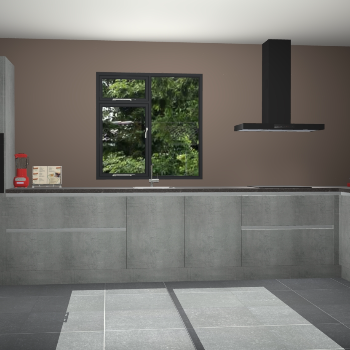 Beton parelgrijze greeploze keuken Lille 53988
