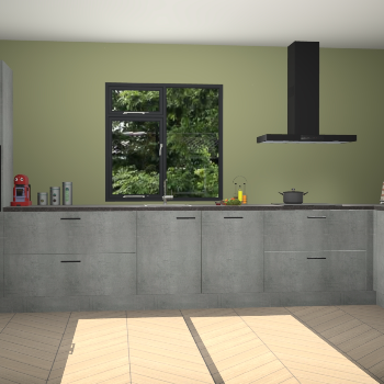 Beton parelgrijze keuken Lille 53989