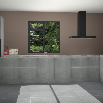 Beton parelgrijze greeploze keuken Lille 53994