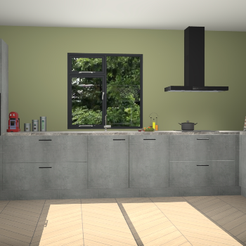 Beton parelgrijze keuken Lille 53995