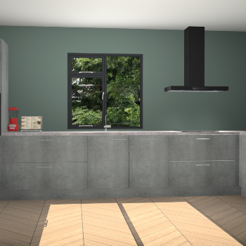 Beton parelgrijze keuken Lille 53998