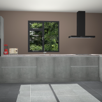 Beton parelgrijze greeploze keuken Lille 54000