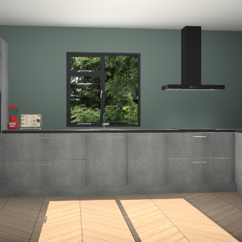 Beton parelgrijze keuken Lille 54004